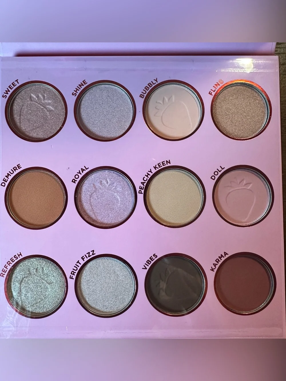 Juicy Couture Strawberry Eyeshadow Palette With Mirror - 12 Colors NEW